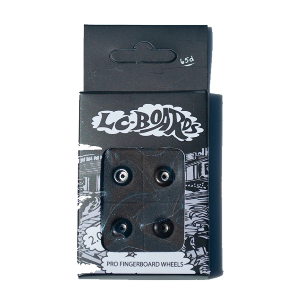 LC Street Shape Urethane Fingerboard Pro Wheels Black 8mm 65D