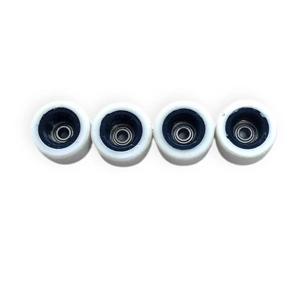 LC Dual Core Urethane Fingerboard Pro Wheels White Black 8mm 65D