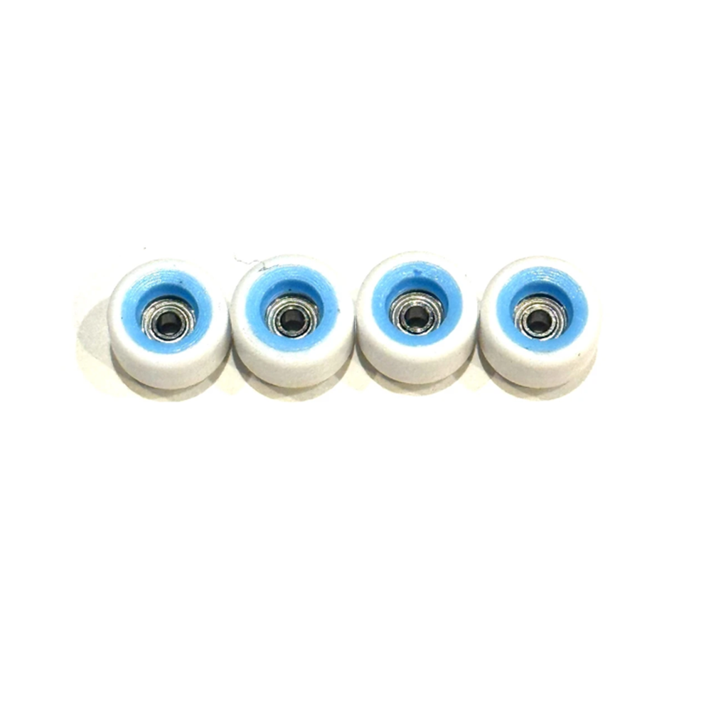 LC Dual Core Urethane Fingerboard Pro Wheels White Blue 8mm 65D