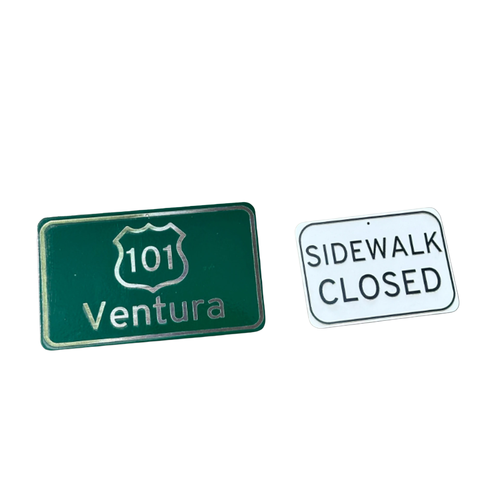 GrindRight Freeway Street Sign Silver 5x3"