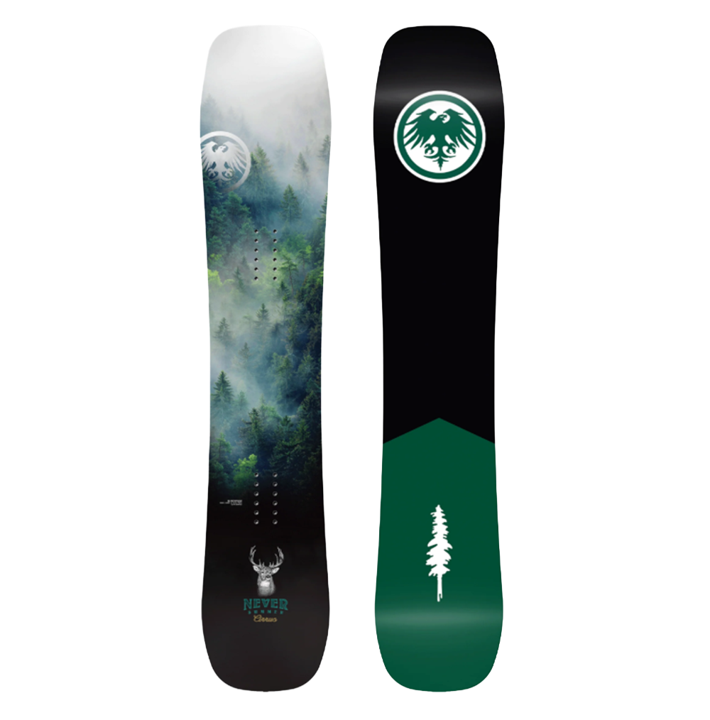 Never Summer Cirrus Womens Snowboard 2627 Black White Green 145