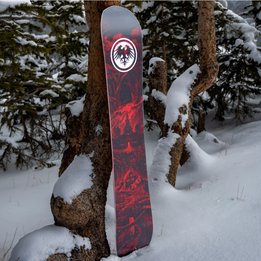 Never Summer VTwin Snowboard 2627 Black Red 159 Wide