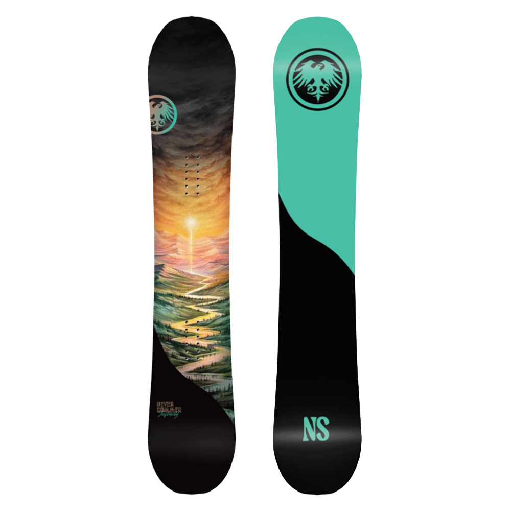 Never Summer Infinity Womens Snowboard 2627 Black Orange 145