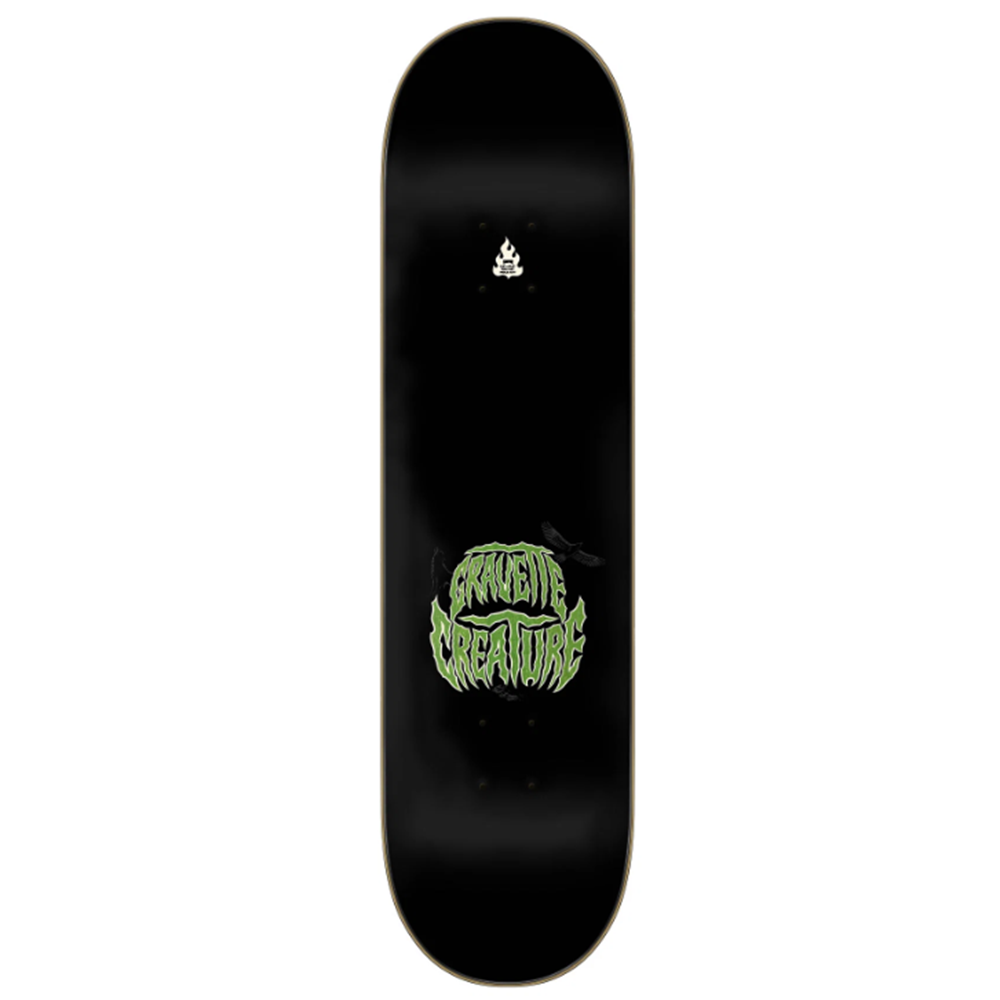 Creature Gravette Hippie Skull IV Skateboard Deck Black Green 8.3x14.5WB