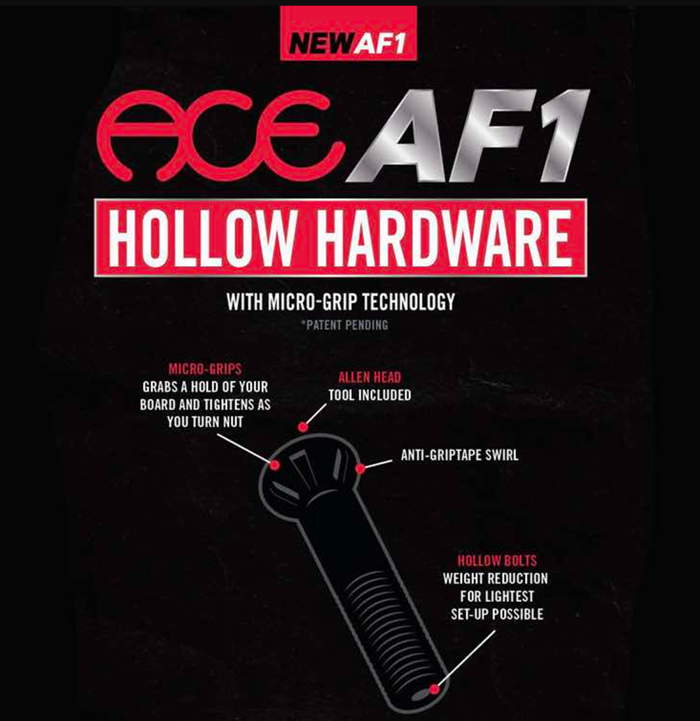 Ace Skateboard Hardware Black 1" Phillips