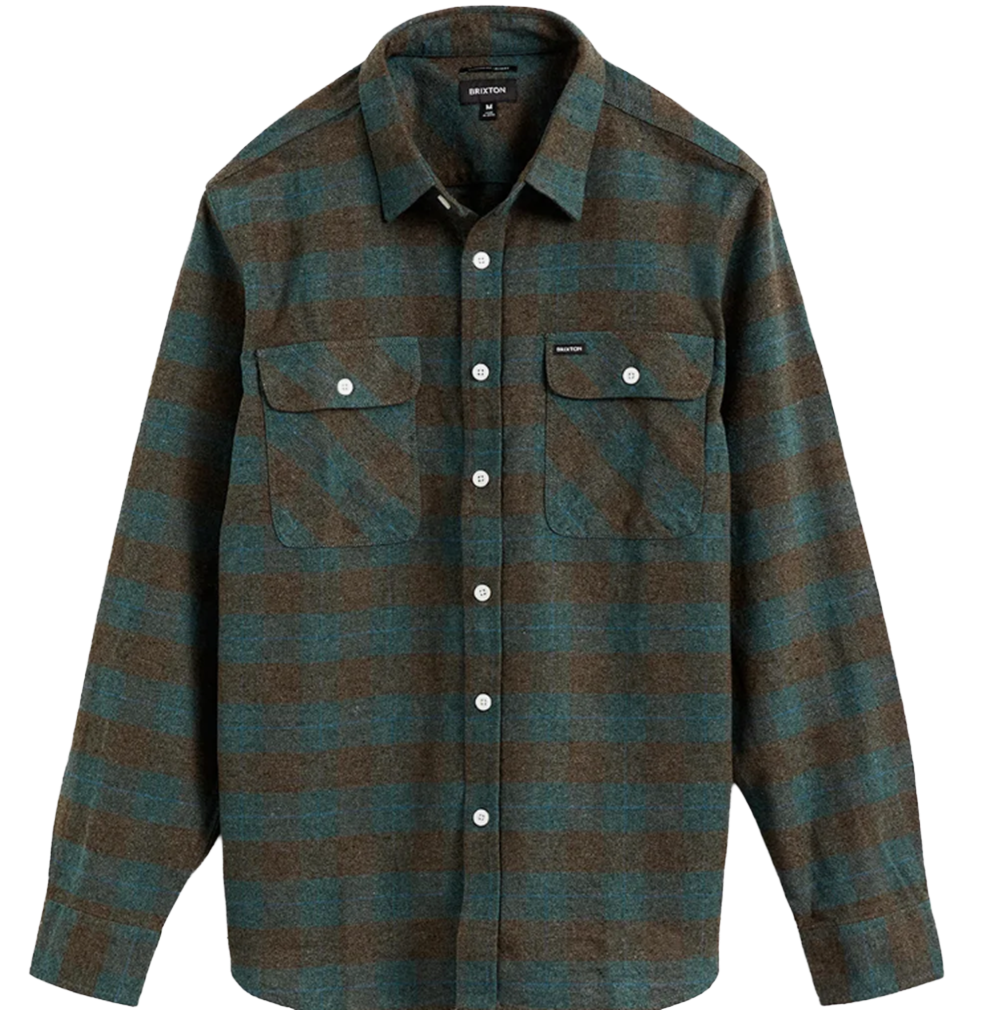 Brixton Bowery Flannel Ocean S