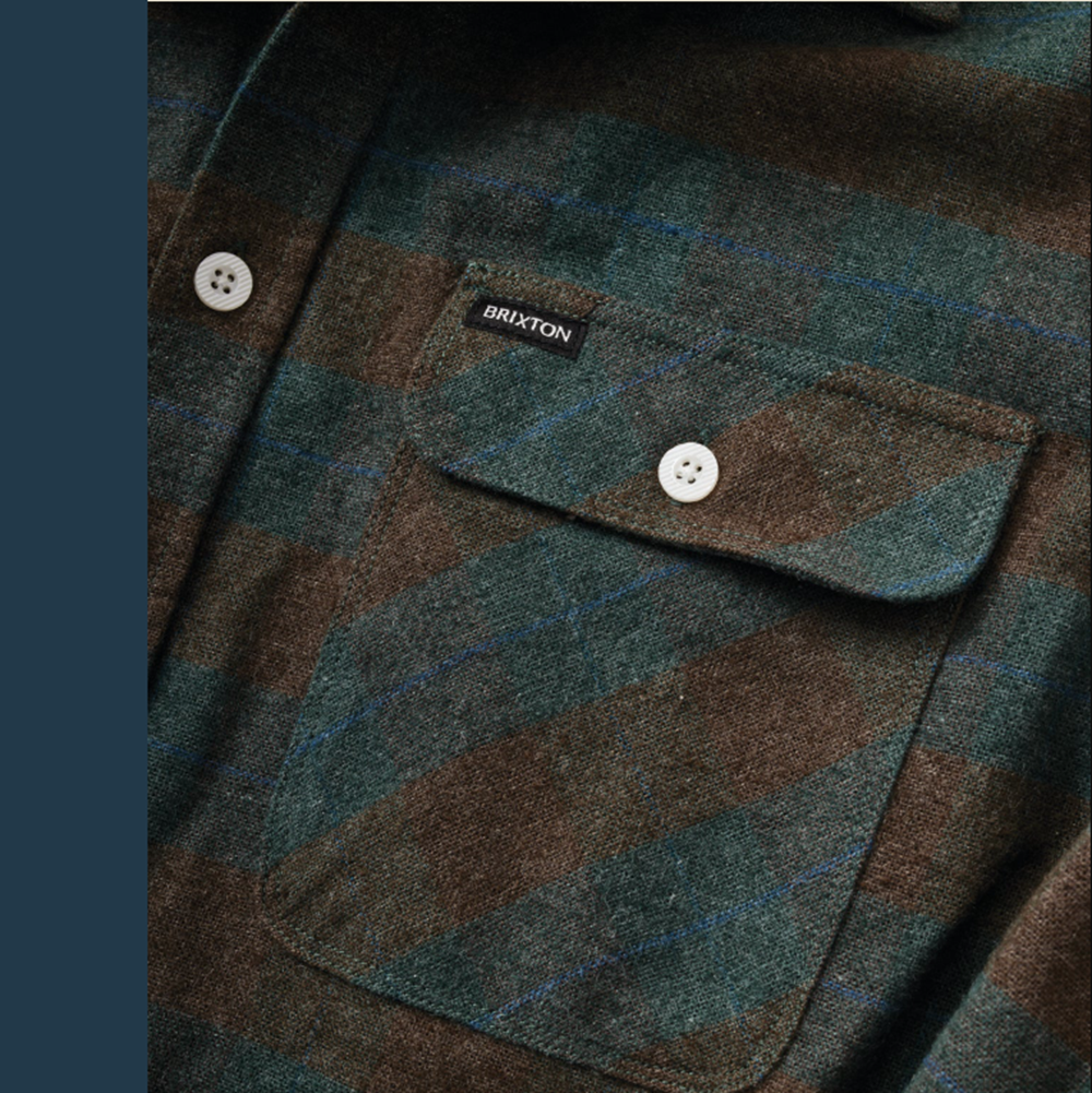 Brixton Bowery Flannel Ocean