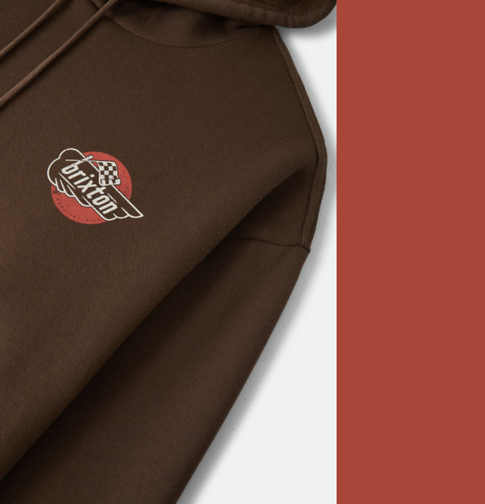 Brixton Heyward Hoodie Walnut Brown