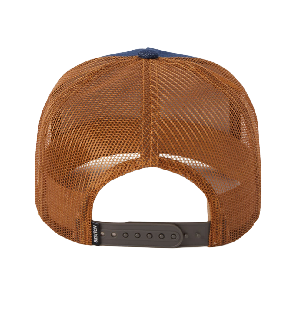 Brixton Reeves Trucker Hat Denim Caramel