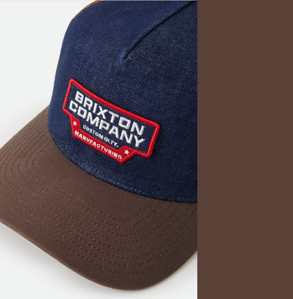 Brixton Reeves Trucker Hat Denim Caramel