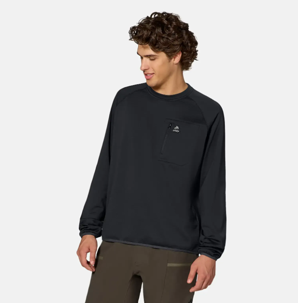Jones Flagship Grid Fleece Crewneck Mens Black