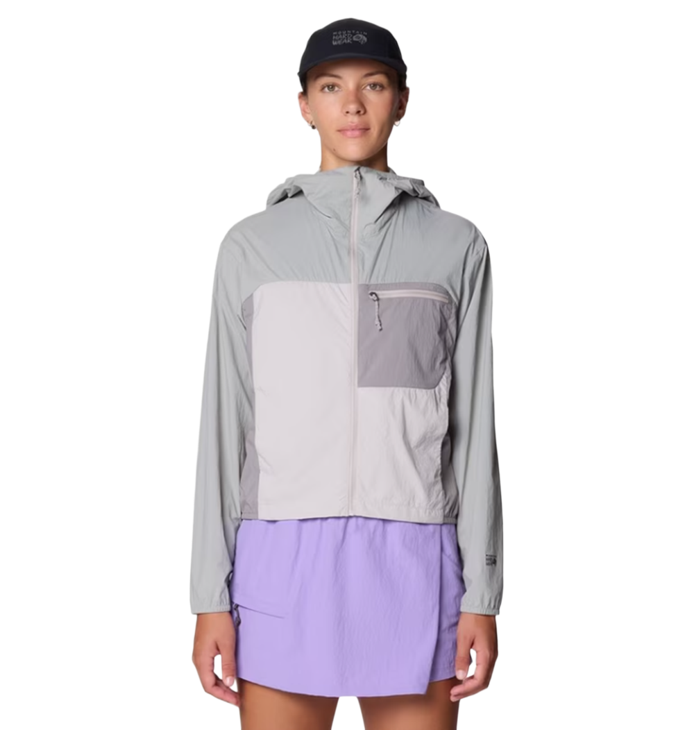 Mountain Hardwear Wind Veil Hooded Jacket Womens Grey L