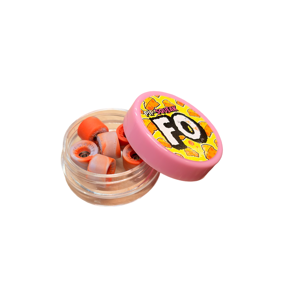 PipSqueak FO Fingerboard Wheels Orange Swirl 8.1mm