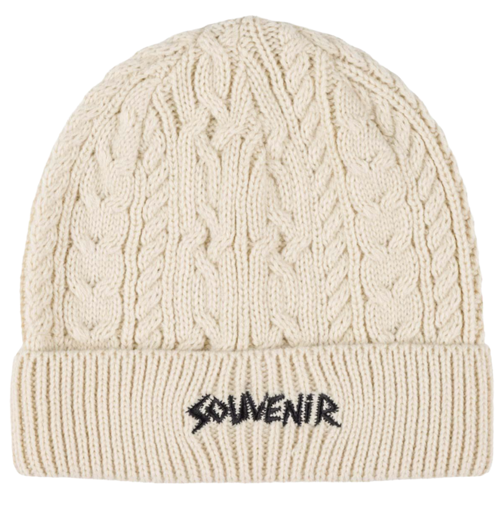 Souvenir Cable Knit Beanie White