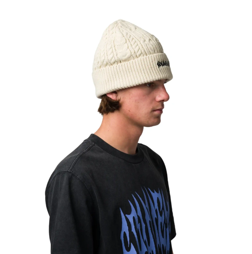 Souvenir Cable Knit Beanie White