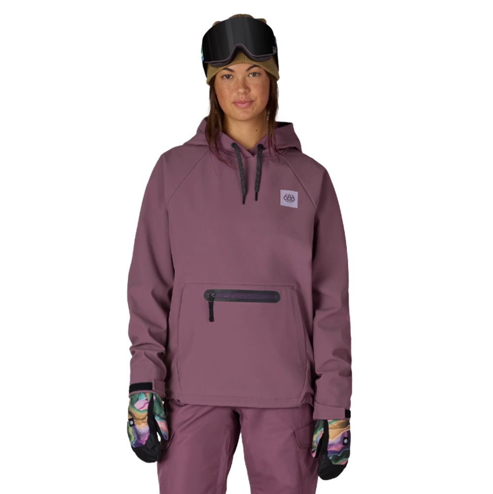 686 WaterProof Hoody Womens Black Plum M