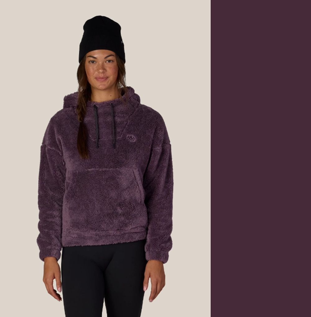 686 Sherpa Hoody Womens Black Plum