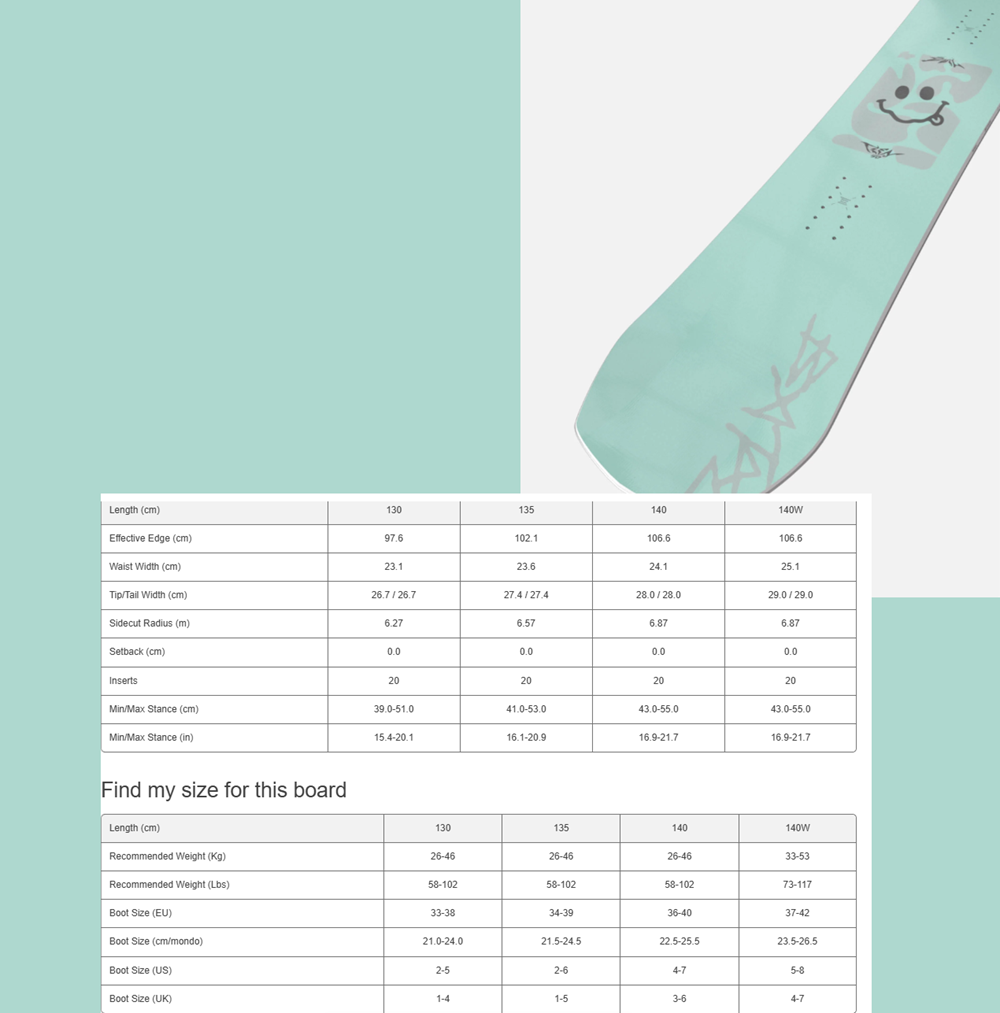 Bataleon Evil Teen Snowboard 2027 Light Blue 135