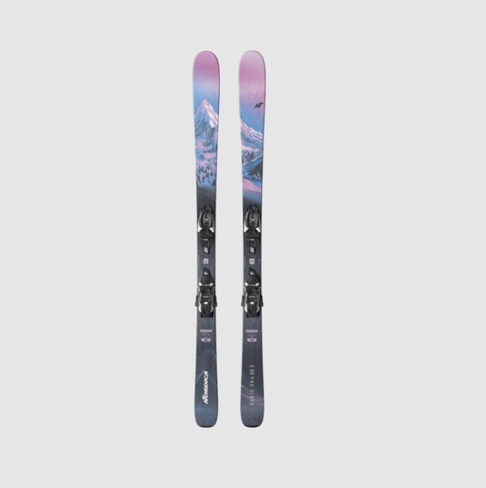 Nordica Santa Ana Jr 80s M7 Ski Combo Pink Blue 150