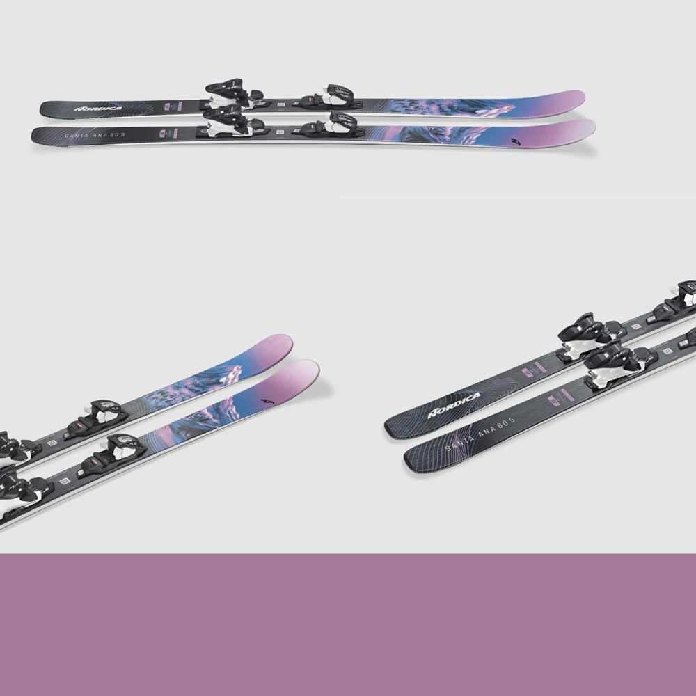 Nordica Santa Ana Jr 80s M7 Ski Combo Pink Blue 140