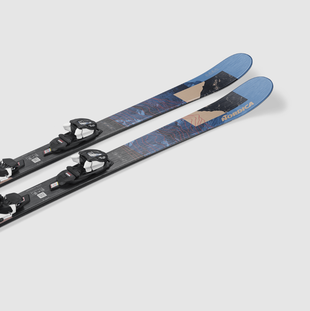 Nordica Enforcer JR 80s M7 Ski Combo Blue Grey 140