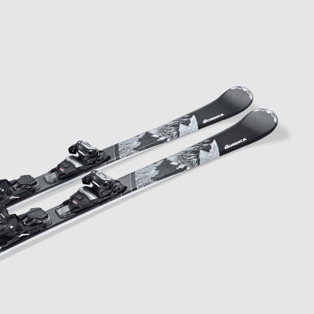 Nordica Wild Belle 74 TP2 10FDT Ski Combo Black Blue 150