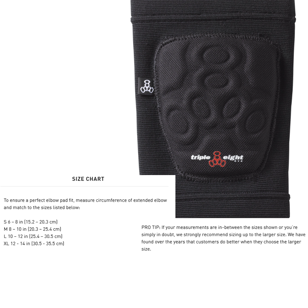 Triple8 Covert Elbow Pads Black Medium