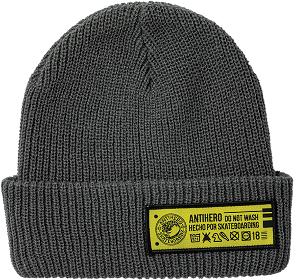 ANTI HERO HECHO POR SKATEBOARDING BEANIE CHARCOAL/YEL