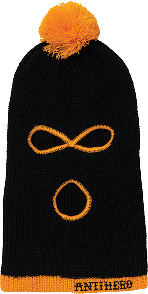 ANTI HERO POMSKI KNIT BALACLAVA BLACK/ORANGE