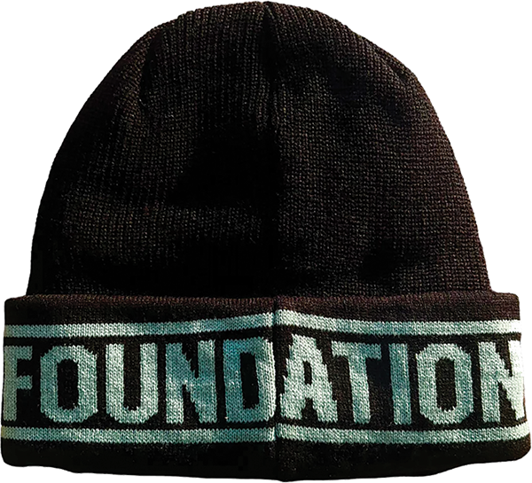 FOUNDATION TEXT LOGO KNIT BEANIE BLACK/TEAL