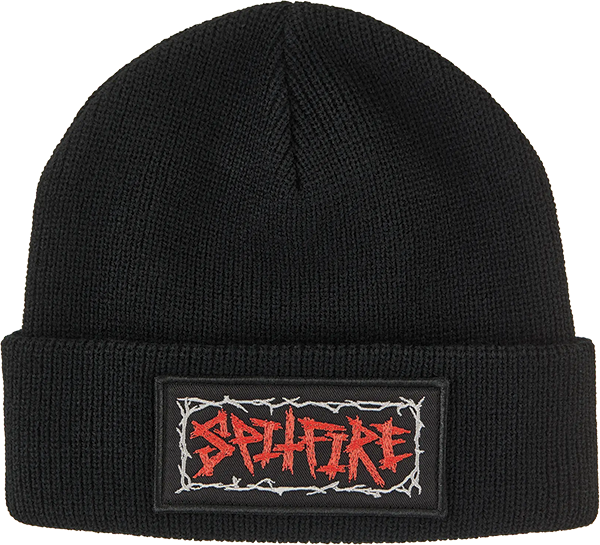 SPITFIRE GAS MASK SCRIPT CUFF BEANIE BLACK