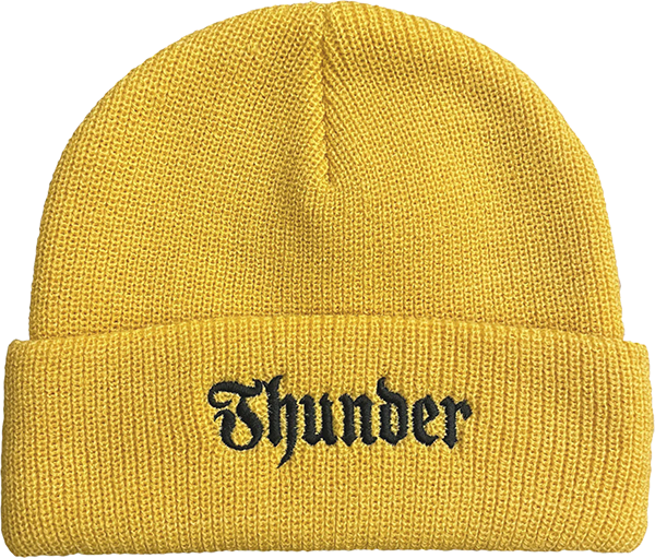 THUNDER SCRIPT CUFF BEANIE GOLD/BLK