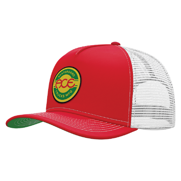 ACE RASTA SEAL TRUCKER HAT ADJ-RED