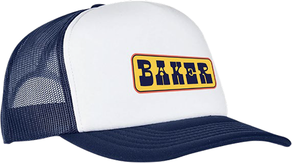 BAKER SEMI DRUNK TRUCKER MESH HAT ADJ-WHT/NAVY