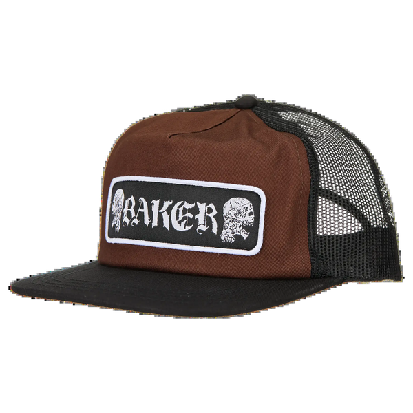 BAKER TWIN SKULLS TRUCKER HAT ADJ-BLACK