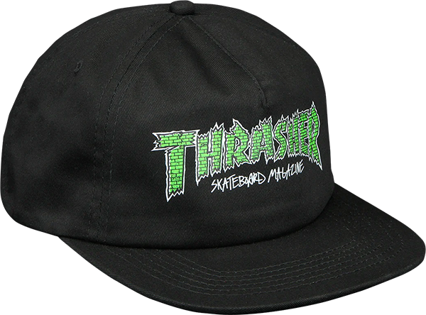 Thrasher Brick Hat Snapback Black Green