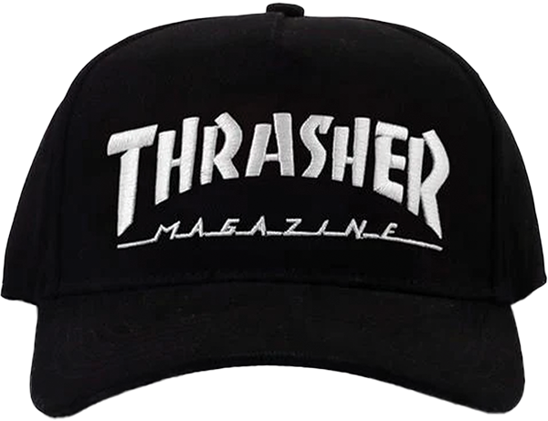 THRASHER MAG LOGO BALL CAP HAT ADJ-BLACK
