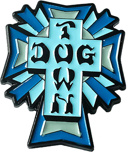 DOGTOWN CROSS LOGO ENAMEL PIN BLUE