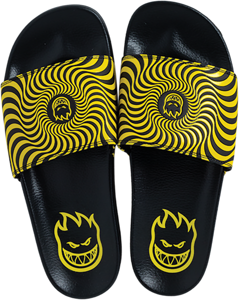 SPITFIRE BIGHEAD SWIRL SLIDE SANDAL 8 BLK/YEL
