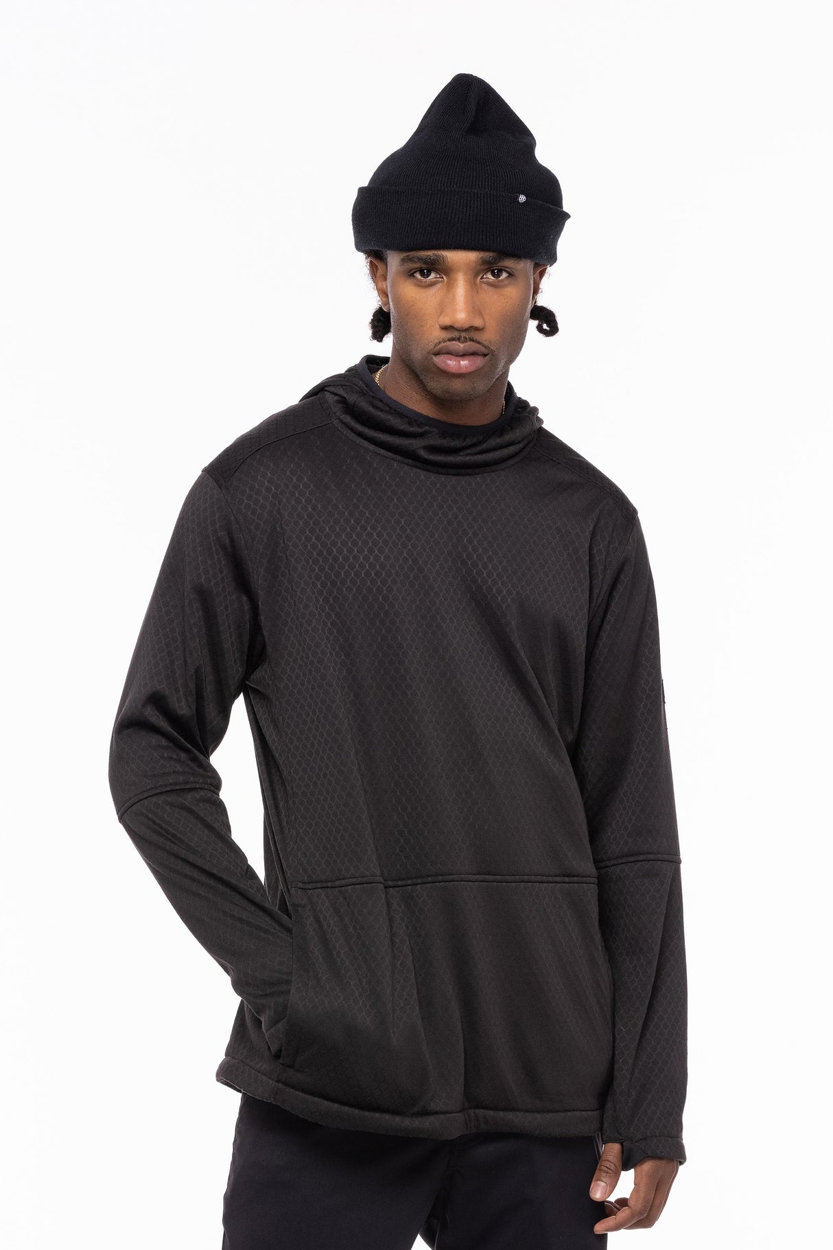 686 Mission Grid Fleece Hoody Mens Black