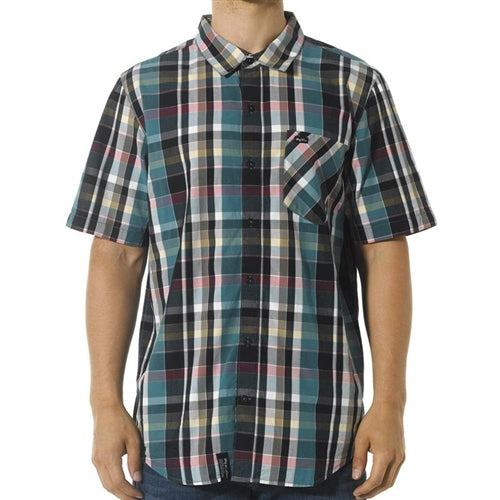LRG Vacay Plaid SS Woven Aqua M