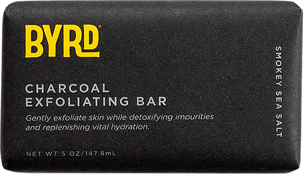 BYRD SOAP CHARCOAL EXFOLIATING BAR 5oz