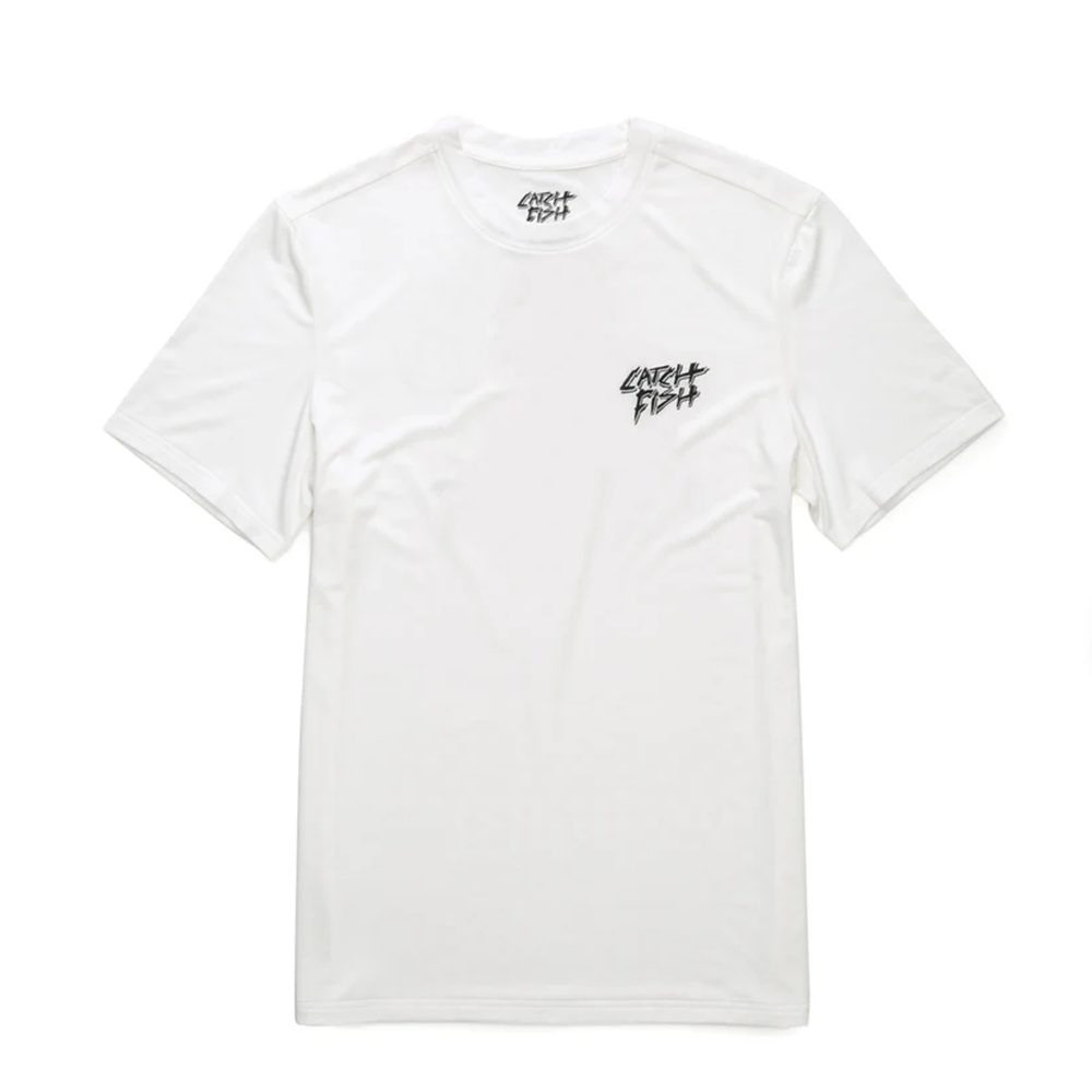 Catch Fish Playn Hooky Tech Tshirt White Black