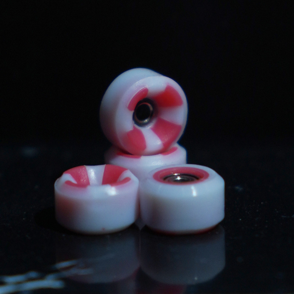 Social Clouds Dual Duromoter Pro Fingerboard Wheels Red White 60d Soft