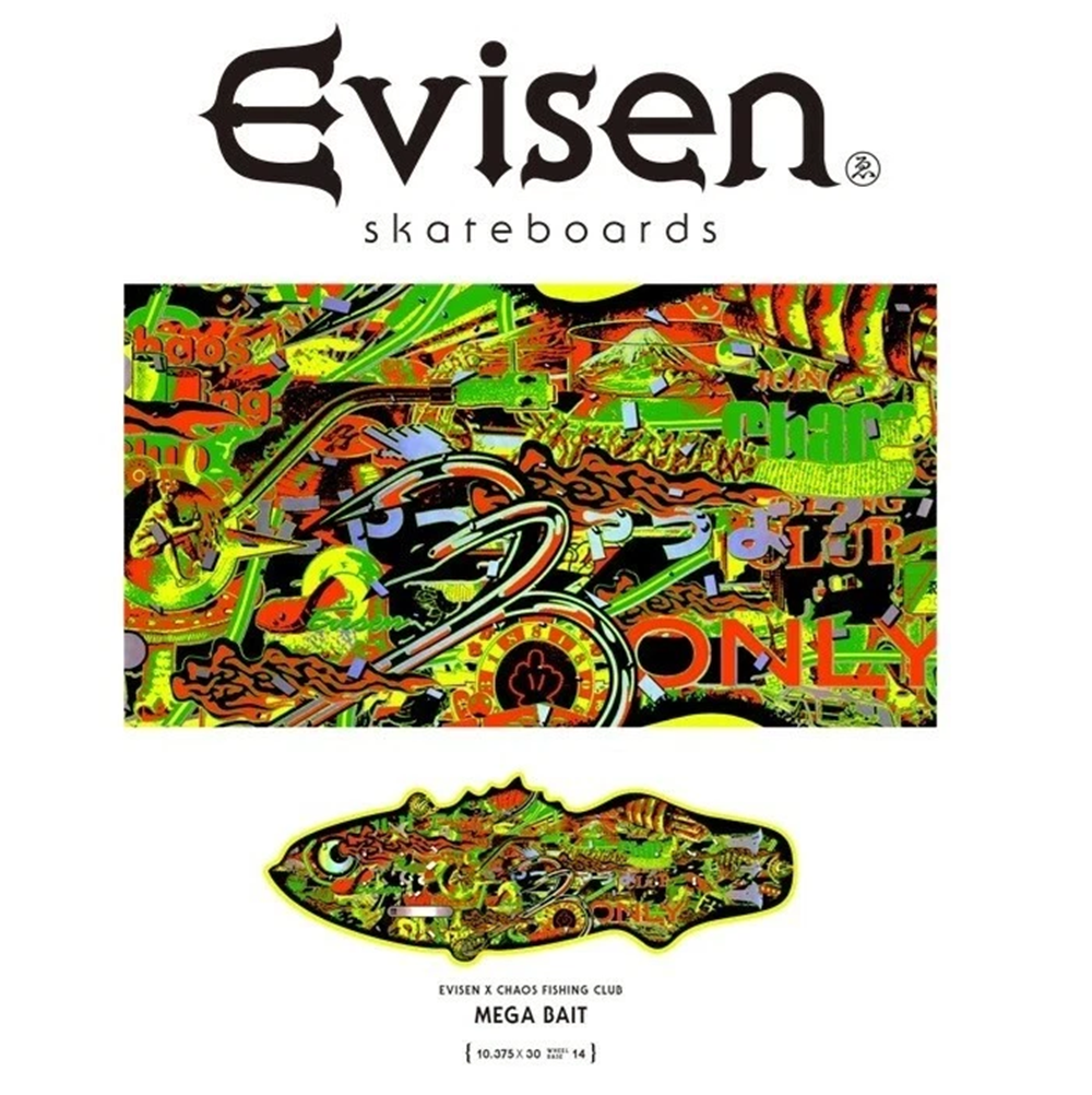 Evisen Ancient Flora Skateboard Deck Black Gold 8.5x14WB