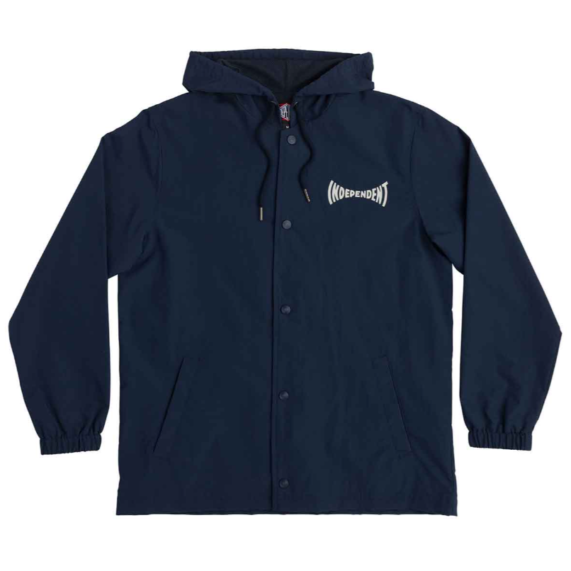 Independent Span Hooded Windbreaker Coaches Jacket Navy XXL