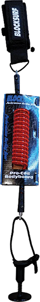 BLOCK SURF PRO COILED BODYBOARD LEASH RED