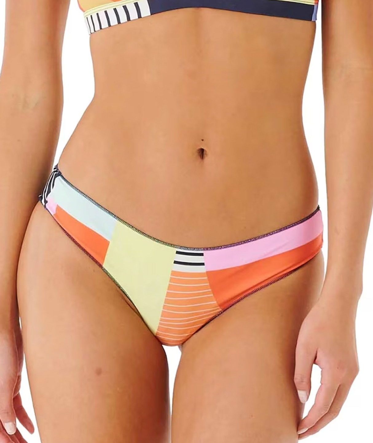 Rip Curl Day Break Cheeky Hipster Swim Bottoms Navy Coral M