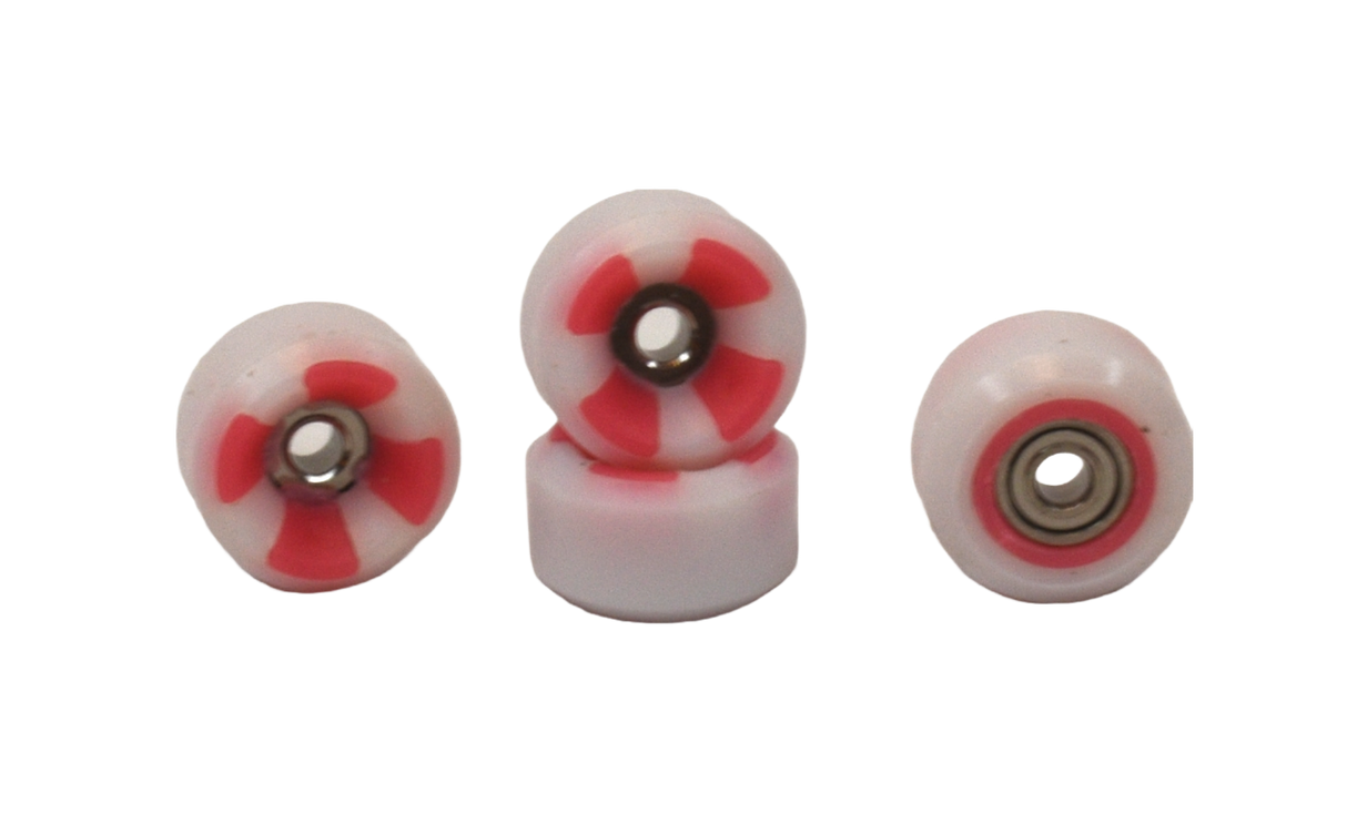 Social Clouds Dual Duromoter Pro Fingerboard Wheels Red White 60d Soft