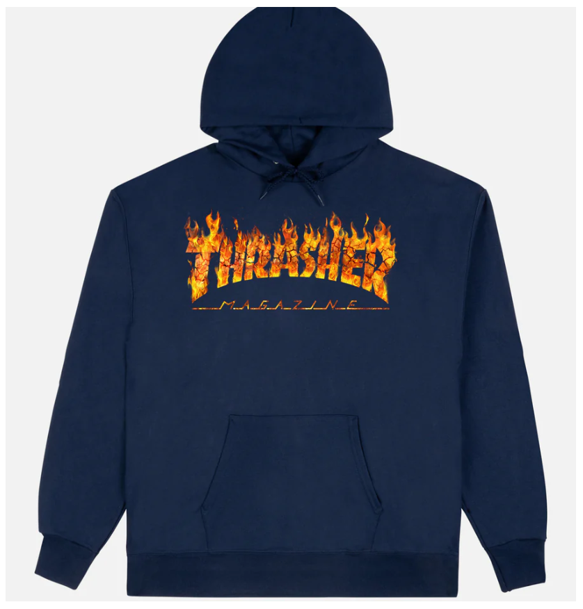 Thrasher Inferno Hoodie Navy Orange